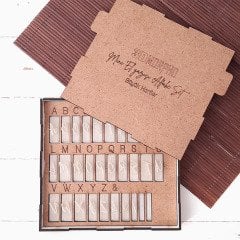 Mini-Elyazı Alfabe Kaşe Baskı Seti (Embosser)