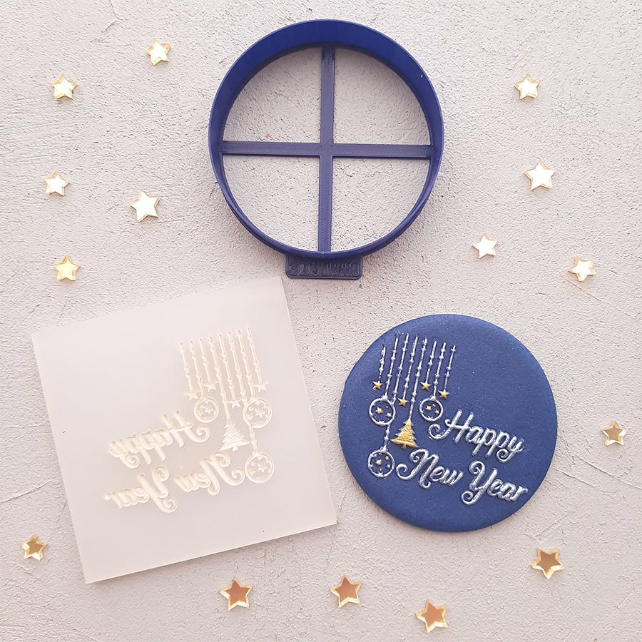 Happy New Year-1 Kabartma Baskı