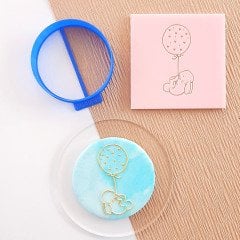 Balonlu Bebek Fil Kabartma Baskı