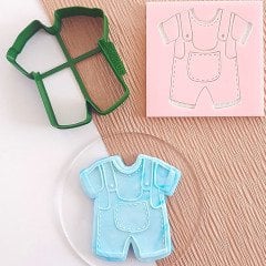 Erkek Bebek Tulum Kabartma Baskı Set