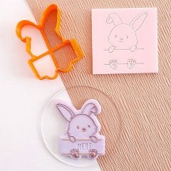 Tatlı Tavşan Kabartma Baskı Set