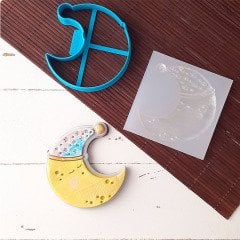 Uykucu Ay Kabartma Baskı Set