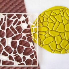 Taş Duvar Şablon - 2 Kabartma Doku Baskı