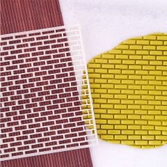 Tuğla Duvar Şablon - 4 Kabartma Doku Baskı