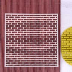 Tuğla Duvar Şablon - 4 Kabartma Doku Baskı