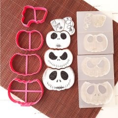 Puzzle Jack Balkabağı Kurabiye Kabartma Baskı Kalıbı Set