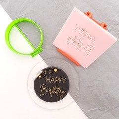 Happy Birthday-3 Kabartma Baskı