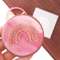 Mini Floral Gökkuşağı Kurabiye Kabartma Baskı Kalıbı