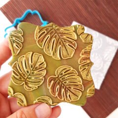 Monstera Yaprak Kurabiye Kabartma Baskı Kalıbı