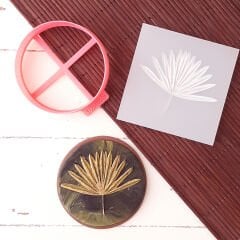 Mini Palmiye Yaprak Kurabiye Kabartma Baskı Kalıbı