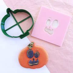 Balkabağı Suratı-3 Kurabiye Kabartma Baskı Kalıbı