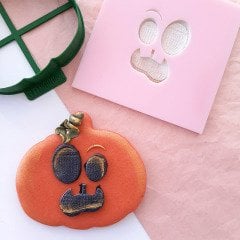 Balkabağı Suratı-3 Kurabiye Kabartma Baskı Kalıbı