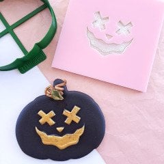 Balkabağı Suratı-5 Kurabiye Kabartma Baskı Kalıbı