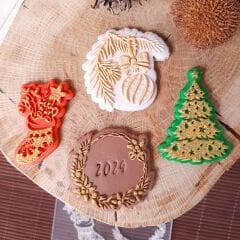 Yılbaşı Dekorları Kabartma Baskı Set
