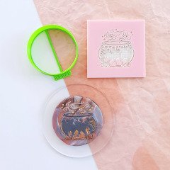 Cadı Kazanı Kurabiye Kabartma Baskı Kalıbı