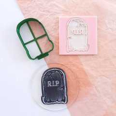 RIP Mezar Taşı Kurabiye Kabartma Baskı Kalıbı Set