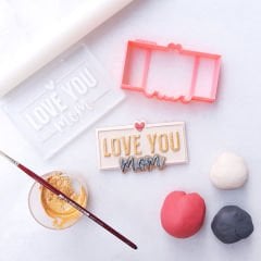 Love You Mom Set Kabartma Baskı