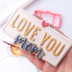 Love You Mom Set Kabartma Baskı