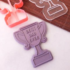 Best Dad Ever 2 Kurabiye Kabartma Baskı Set