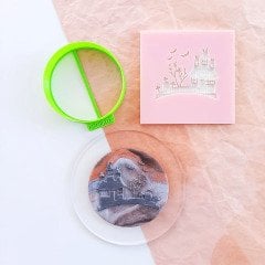 Perili Köşk Kurabiye Kabartma Baskı Kalıbı