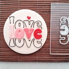 Love - 5 Sevgililer Günü Kabartma Baskı