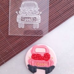 Kalpli Kamyonet Sevgililer Günü Kabartma Baskı