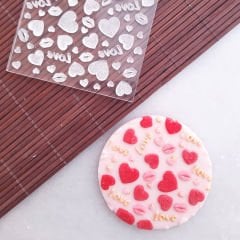 Kalp-Love Doku Sevgililer Günü Kabartma Baskı