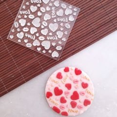 Kalp-Love Doku Sevgililer Günü Kabartma Baskı