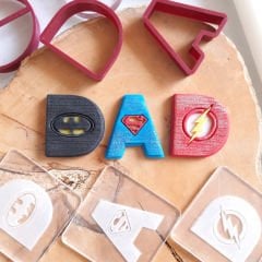 Süper Kahraman Baba Set - 2 Kabartma Baskı