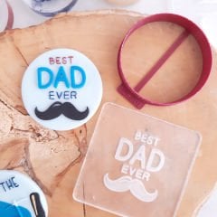 3 Boyutlu ''Best Dad Ever'' Şeker Hamuru Kabartma Baskı Kalıbı - Babalar Günü ve Özel Kutlama Kurabiyeleri İçin