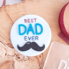 3 Boyutlu ''Best Dad Ever'' Şeker Hamuru Kabartma Baskı Kalıbı - Babalar Günü ve Özel Kutlama Kurabiyeleri İçin