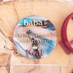 3 Boyutlu Şık ''Baba'' Yazısı Şeker Hamuru Kabartma Baskı Kalıbı - Babalar Günü ve Özel Kutlama Kurabiyeleri İçin