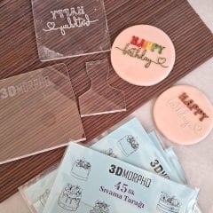 45 Derecelik Sıvama Tarağı Plakası - Butik Pastacılık, Krema ve Pasta Dekorasyon Ekipmanları İçin