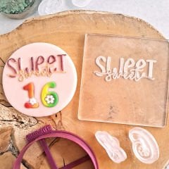 3 Boyutlu Şık ''Sweet'' Şeker Hamuru Kabartma Baskı Kalıbı - Butik Kurabiye, Pasta ve Tatlı Konseptli Kutlamalar İçin