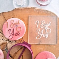 3 Boyutlu ''I Said Yes'' Şeker Hamuru Kabartma Baskı Kalıbı - Evlilik Teklifi, Nişan ve Söz Kurabiyeleri İçin