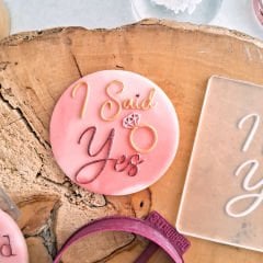 3 Boyutlu ''I Said Yes'' Şeker Hamuru Kabartma Baskı Kalıbı - Evlilik Teklifi, Nişan ve Söz Kurabiyeleri İçin