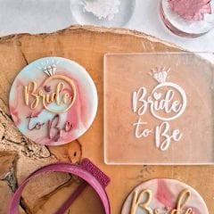 3 Boyutlu ''Bride to Be'' 1 Şeker Hamuru Kabartma Baskı Kalıbı - Bekarlığa Veda Partisi, Kına ve Gelin Hamamı Kurabiyeleri İçin