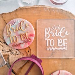 3 Boyutlu ''Bride to Be'' 4 Şeker Hamuru Kabartma Baskı Kalıbı - Bekarlığa Veda Partisi, Kına ve Gelin Hamamı Kurabiyeleri İçin