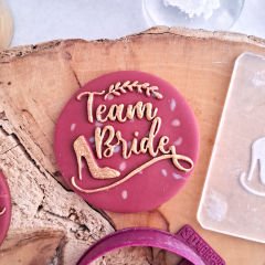 3 Boyutlu ''Team Bride'' 3 Şeker Hamuru Kabartma Baskı Kalıbı - Bekarlığa Veda Partisi, Kına ve Gelin Hamamı Kurabiyeleri İçin