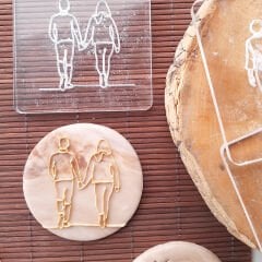 3 Boyutlu Sevgili Çift 3 Şeker Hamuru Kabartma Baskı Kalıbı - Romantik Sevgililer Günü, Nişan ve Yıl Dönümü Kurabiyeleri İçin