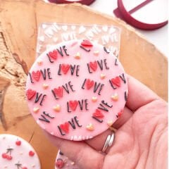 3 Boyutlu ''Love'' Doku Şeker Hamuru Kabartma Baskı Kalıbı - Sevgililer Günü, Nişan ve Romantik Kurabiyeler İçin