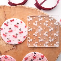 3 Boyutlu Vişne (Cherry) Doku Şeker Hamuru Kabartma Baskı Kalıbı - Yaz Temalı, Doğum Günü ve Özel Gün Kurabiyeleri İçin