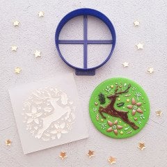 Yılbaşı Geyik Kabartma Baskı