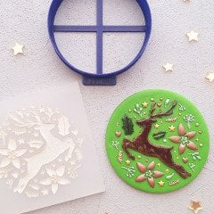 Yılbaşı Geyik Kabartma Baskı