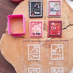 Aşk Pulları Kabartma Baskı Set