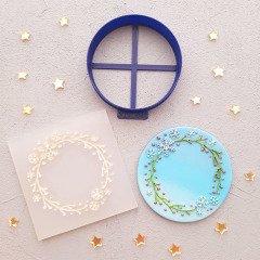 Kartane Çelenk Çerçeve Yılbaşı Kabartma Baskı