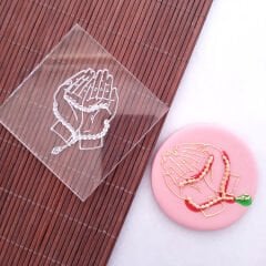 Tesbihli Dua Eden Eller Kabartma Baskı