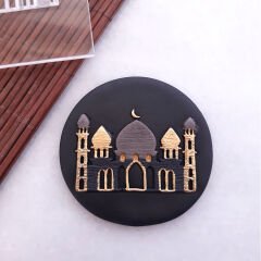 3 Boyutlu Cami Motifli Şeker Hamuru Kabartma Baskı Kalıbı - İftar, Kandil ve Ramazan Kurabiyeleri İçin