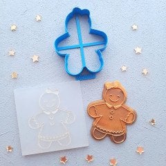 Kurabiye Kadın Kabartma Baskı Set