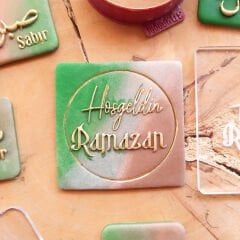 3 Boyutlu ''Hoşgeldin Ramazan'' Şeker Hamuru Kabartma Baskı Kalıbı - İftar, Sahur ve Ramazan Kurabiyeleri İçin